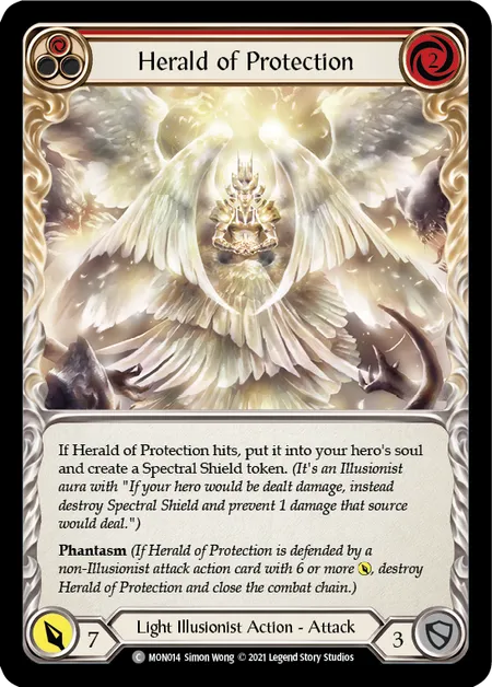 (MON014) Flesh & Blood TCG Monarch - First Single: Herald of Protection (Red) (Rainbow Foil)  Common