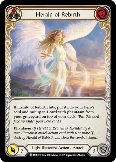 (MON020) Flesh & Blood TCG Monarch - First Single: Herald of Rebirth (Red) (Rainbow Foil)  Common