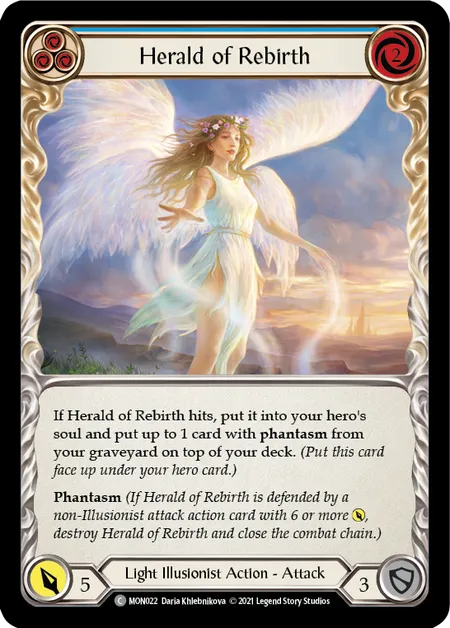 (MON022) Flesh & Blood TCG Monarch - First Single: Herald of Rebirth (Blue) (Regular)  Common