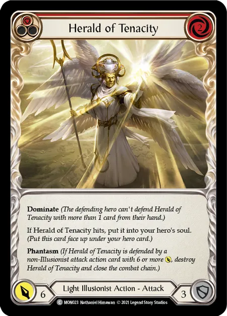 (MON023) Flesh & Blood TCG Monarch - First Single: Herald of Tenacity (Red) (Rainbow Foil)  Common