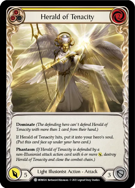 (MON024) Flesh & Blood TCG Monarch - First Single: Herald of Tenacity (Yellow) (Regular)  Common