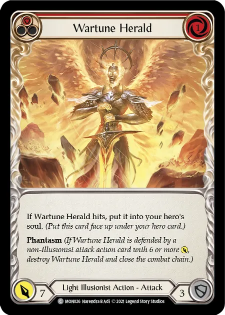 (MON026) Flesh & Blood TCG Monarch - First Single: Wartune Herald (Red) (Rainbow Foil)  Common