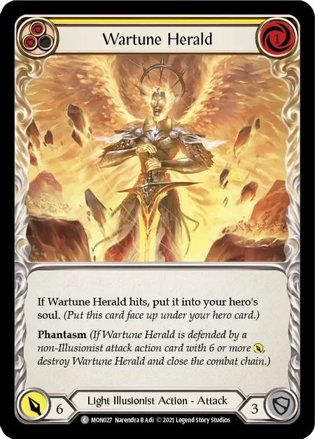 (MON027) Flesh & Blood TCG Monarch - First Single: Wartune Herald (Yellow) (Regular)  Common