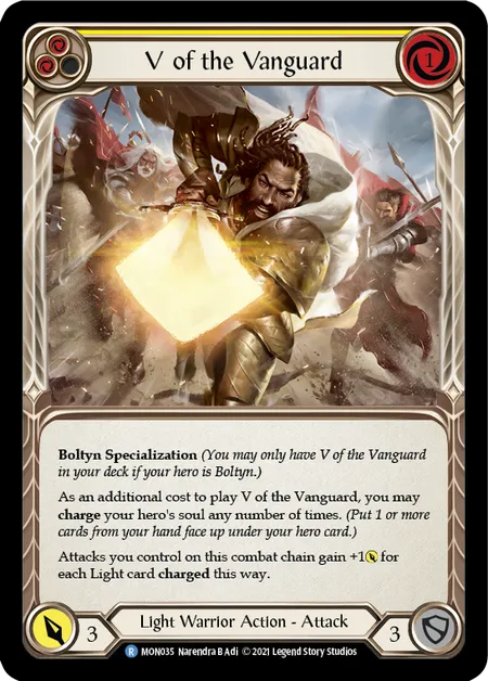 (MON035) Flesh & Blood TCG Monarch - First Single: V of the Vanguard (Rainbow Foil)  Rare