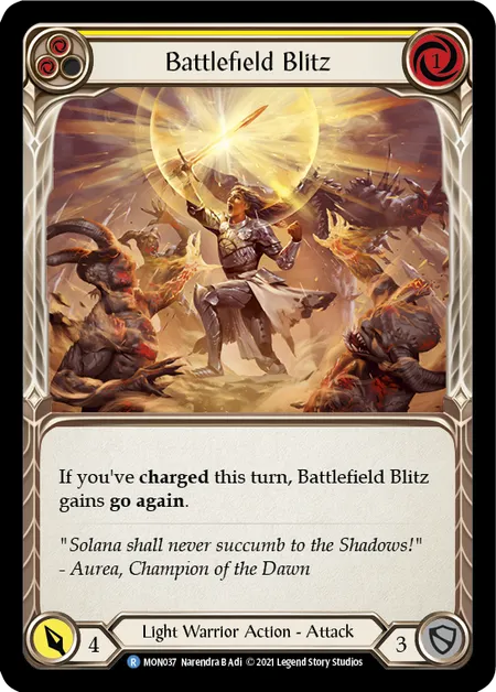 (MON037) Flesh & Blood TCG Monarch - First Single: Battlefield Blitz (Yellow) (Rainbow Foil)  Rare