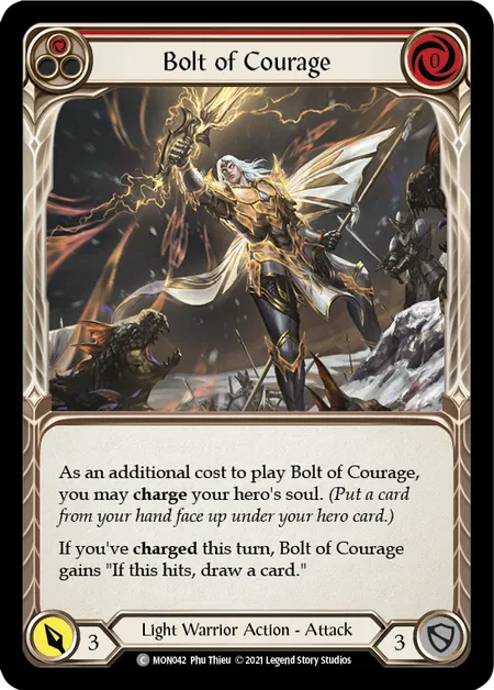 (MON042) Flesh & Blood TCG Monarch - First Single: Bolt of Courage (Red) (Regular)  Common