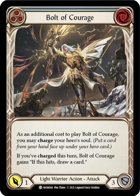 (MON044) Flesh & Blood TCG Monarch - First Single: Bolt of Courage (Blue) (Regular)  Common