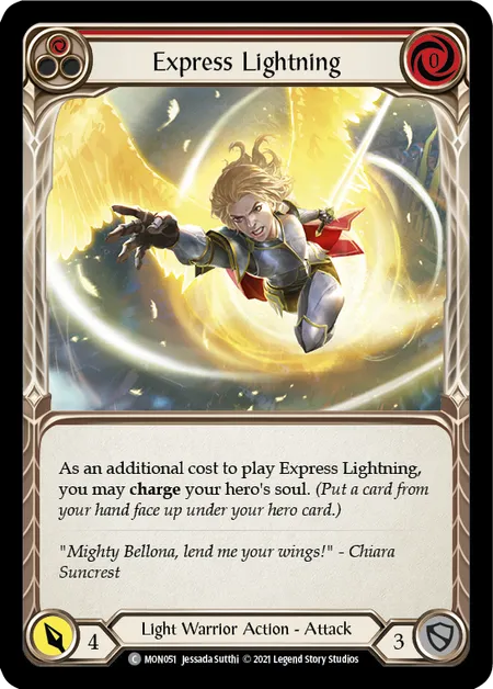 (MON051) Flesh & Blood TCG Monarch - First Single: Express Lightning (Red) (Regular)  Common