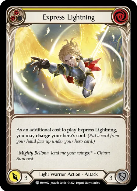 (MON052) Flesh & Blood TCG Monarch - First Single: Express Lightning (Yellow) (Regular)  Common