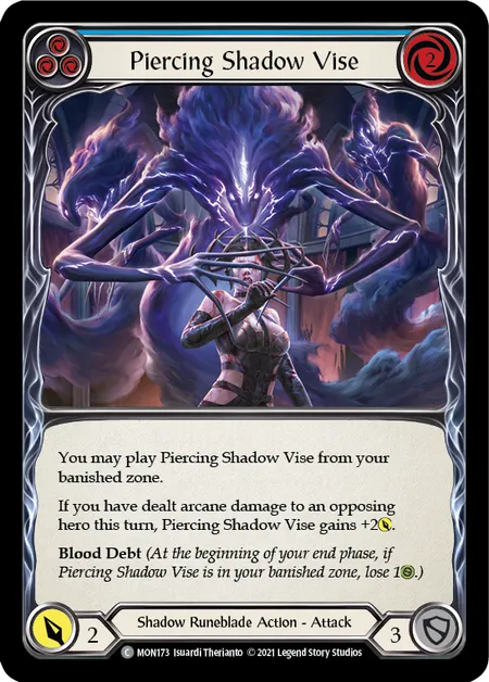 (MON173) Flesh & Blood TCG Monarch - First Single: Piercing Shadow Vise (Blue) (Rainbow Foil)  Common