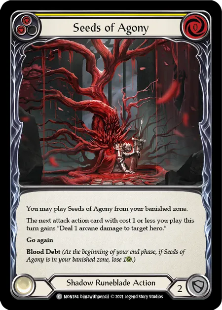 (MON184) Flesh & Blood TCG Monarch - First Single: Seeds of Agony (Yellow) (Rainbow Foil)  Common