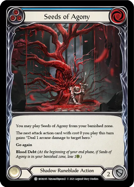 (MON185) Flesh & Blood TCG Monarch - First Single: Seeds of Agony (Blue) (Rainbow Foil)  Common