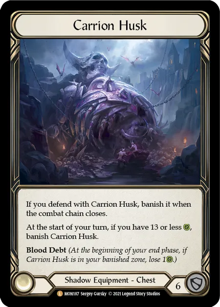 (MON187) Flesh & Blood TCG Monarch - First Single: Carrion Husk (Cold Foil)  Legendary