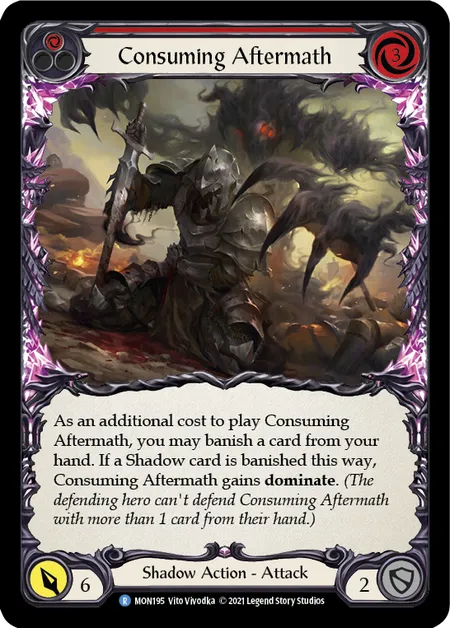 (MON195) Flesh & Blood TCG Monarch - First Single: Consuming Aftermath (Red) (Regular)  Rare