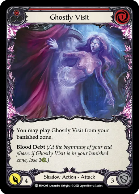 (MON203) Flesh & Blood TCG Monarch - First Single: Ghostly Visit (Red) (Rainbow Foil)  Common