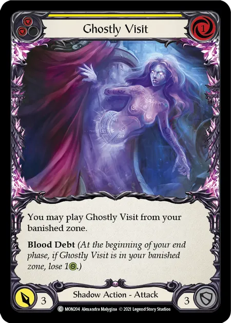 (MON204) Flesh & Blood TCG Monarch - First Single: Ghostly Visit (Yellow) (Rainbow Foil)  Common