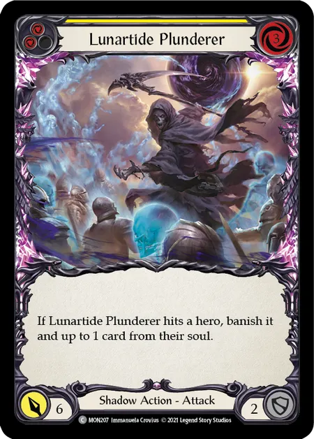 (MON207) Flesh & Blood TCG Monarch - First Single: Lunartide Plunderer (Yellow) (Rainbow Foil)  Common