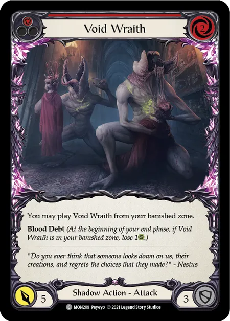 (MON209) Flesh & Blood TCG Monarch - First Single: Void Wraith (Red) (Rainbow Foil)  Common