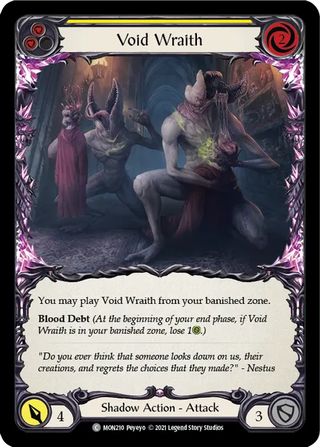 (MON210) Flesh & Blood TCG Monarch - First Single: Void Wraith (Yellow) (Regular)  Common