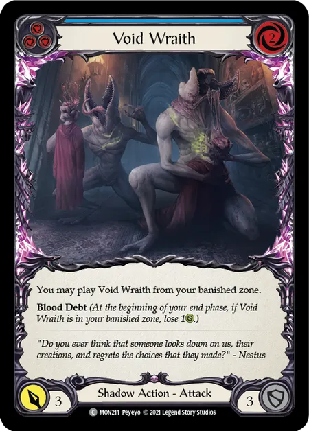 (MON211) Flesh & Blood TCG Monarch - First Single: Void Wraith (Blue) (Rainbow Foil)  Common