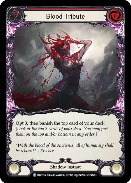 (MON215) Flesh & Blood TCG Monarch - First Single: Blood Tribute (Red) (Rainbow Foil)  Common