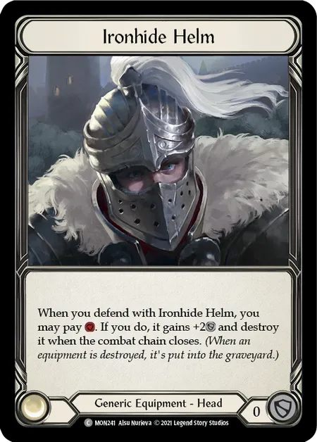 (MON241) Flesh & Blood TCG Monarch - First Single: Ironhide Helm (Regular)  Common