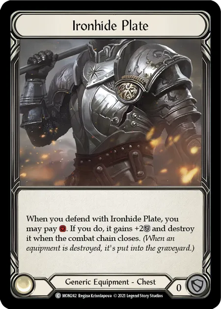 (MON242) Flesh & Blood TCG Monarch - First Single: Ironhide Plate (Regular)  Common