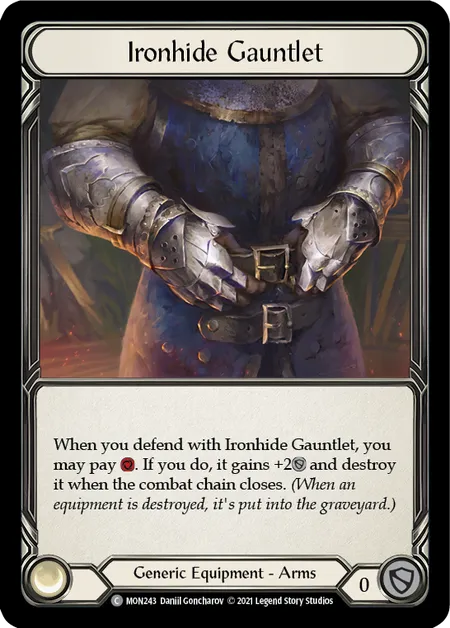 (MON243) Flesh & Blood TCG Monarch - First Single: Ironhide Gauntlet (Regular)  Common