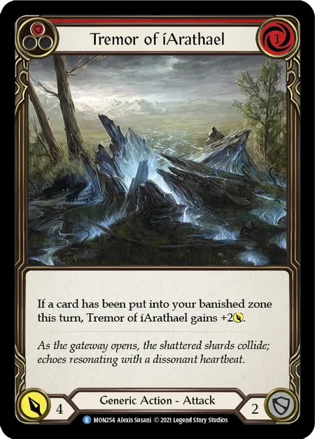 (MON254) Flesh & Blood TCG Monarch - First Single: Tremor of iArathael (Red) (Rainbow Foil)  Rare