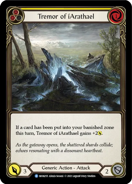 (MON255) Flesh & Blood TCG Monarch - First Single: Tremor of iArathael (Yellow) (Regular)  Rare