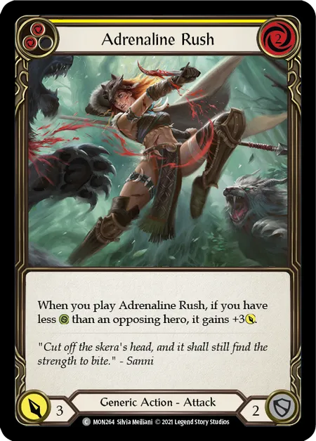 (MON264) Flesh & Blood TCG Monarch - First Single: Adrenaline Rush (Yellow) (Rainbow Foil)  Common