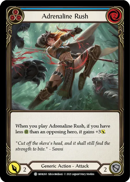 (MON265) Flesh & Blood TCG Monarch - First Single: Adrenaline Rush (Blue) (Regular)  Common