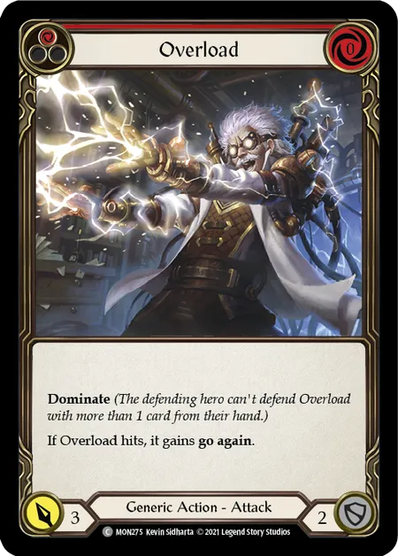 (MON275) Flesh & Blood TCG Monarch - First Single: Overload (Red) (Rainbow Foil)  Common