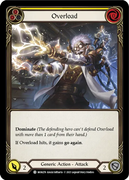 (MON276) Flesh & Blood TCG Monarch - First Single: Overload (Yellow) (Regular)  Common