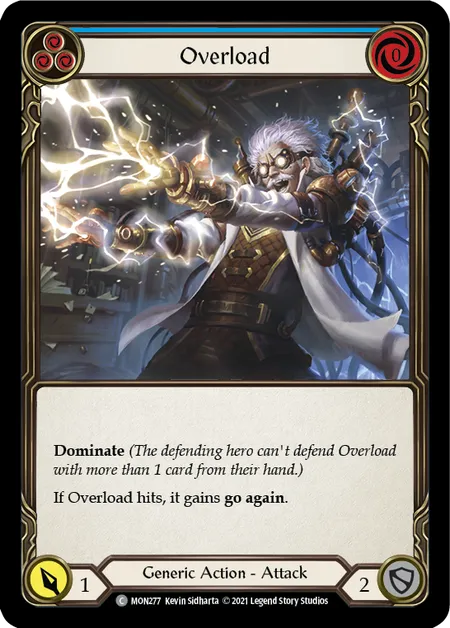 (MON277) Flesh & Blood TCG Monarch - First Single: Overload (Blue) (Rainbow Foil)  Common