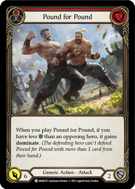 (MON278) Flesh & Blood TCG Monarch - First Single: Pound for Pound (Red) (Rainbow Foil)  Common