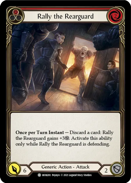 (MON281) Flesh & Blood TCG Monarch - First Single: Rally the Rearguard (Red) (Rainbow Foil)  Common