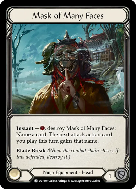 (OUT049) Flesh & Blood TCG Outsiders Single: Mask of Many Faces (Regular)  Common