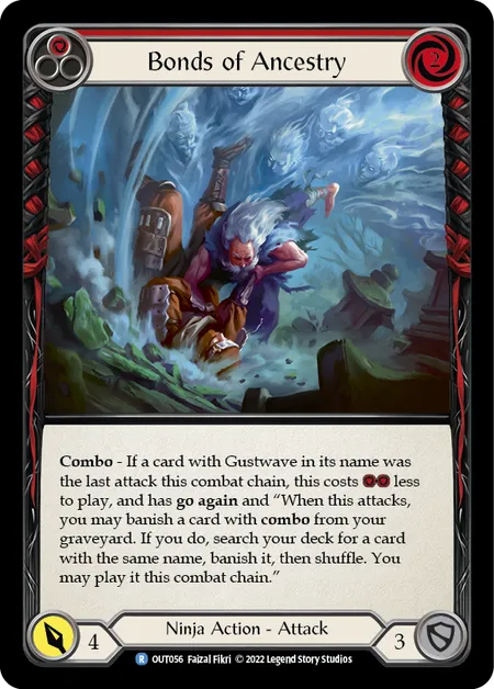 (OUT056) Flesh & Blood TCG Outsiders Single: Bonds of Ancestry (Red) (Rainbow Foil)  Rare