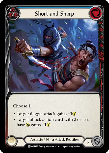 (OUT156) Flesh & Blood TCG Outsiders Single: Short and Sharp (Blue) (Regular)  Common