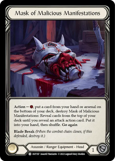 (OUT157) Flesh & Blood TCG Outsiders Single: Mask of Malicious Manifestations (Regular)  Common