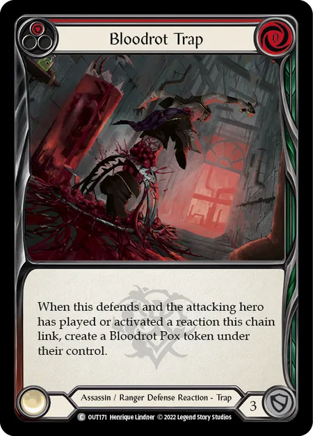 (OUT171) Flesh & Blood TCG Outsiders Single: Bloodrot Trap (Rainbow Foil)  Common