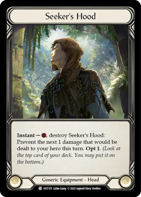 (OUT175) Flesh & Blood TCG Outsiders Single: Seeker's Hood (Cold Foil)  Common