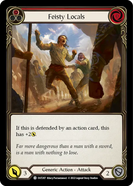 (OUT207) Flesh & Blood TCG Outsiders Single: Feisty Locals (Red) (Regular)  Common