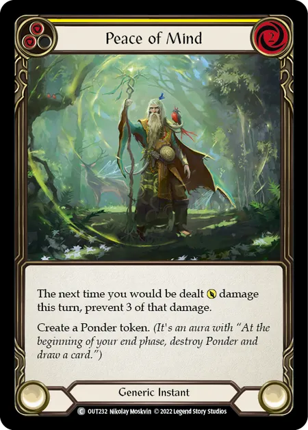 (OUT232) Flesh & Blood TCG Outsiders Single: Peace of Mind (Yellow) (Regular)  Common