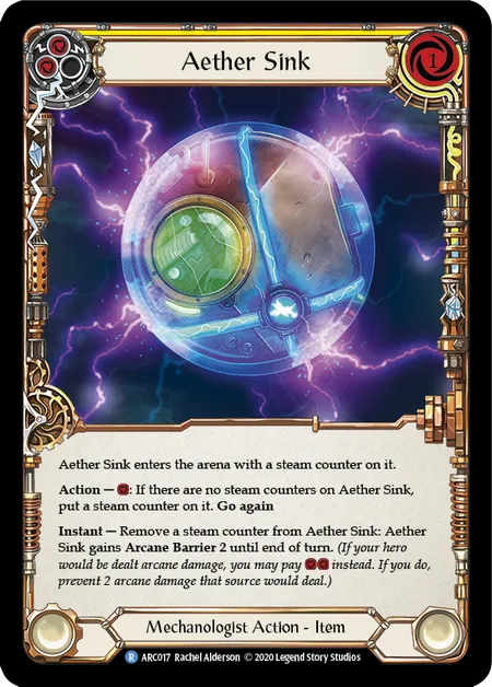 (ARC017) Flesh & Blood TCG Arcane Rising - Unlimited Single: Aether Sink (Regular)  Rare