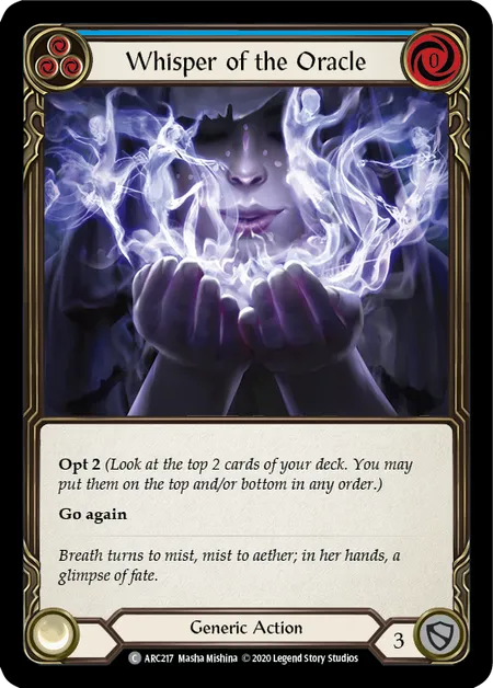 (ARC217) Flesh & Blood TCG Arcane Rising - Unlimited Single: Whisper of the Oracle (Blue) (Regular)  Common