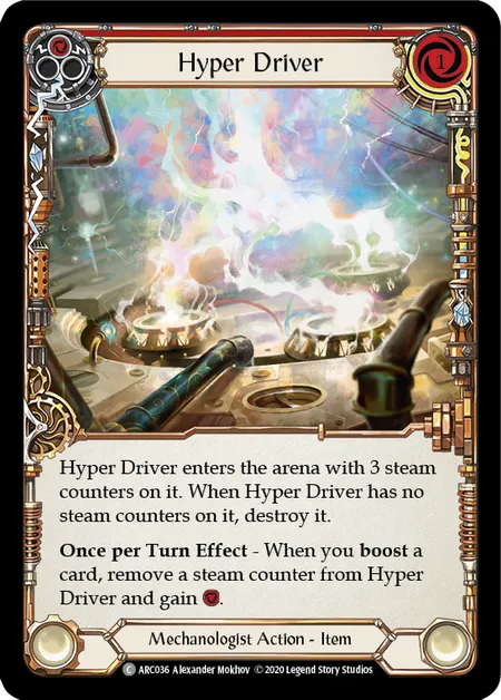 (ARC036) Flesh & Blood TCG Arcane Rising - Unlimited Single: Hyper Driver (Red) (Rainbow Foil)  Common