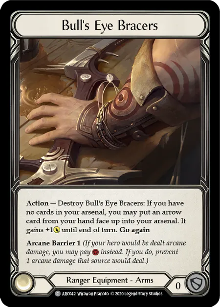 (ARC042) Flesh & Blood TCG Arcane Rising - Unlimited Single: Bull's Eye Bracers (Regular)  Common