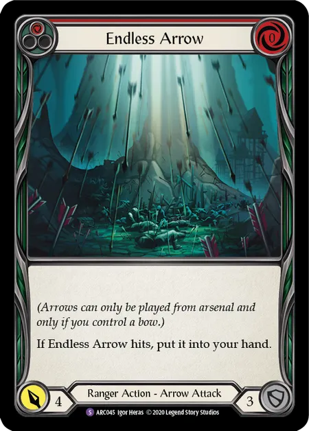 (ARC045) Flesh & Blood TCG Arcane Rising - Unlimited Single: Endless Arrow (Rainbow Foil)  Super Rare